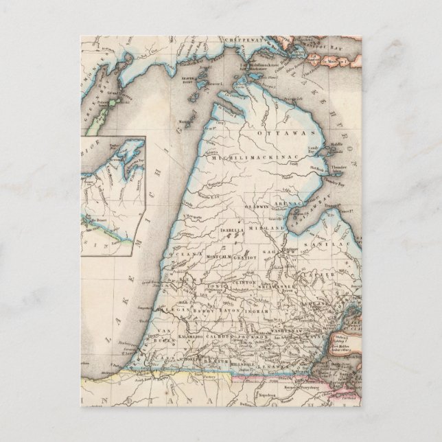 Michigan Postkarte (Vorderseite)