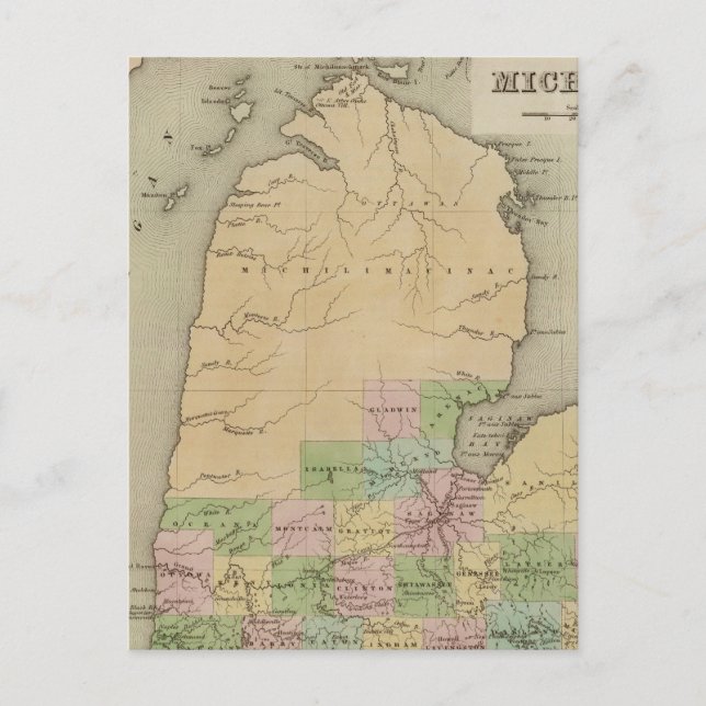 Michigan Postkarte (Vorderseite)