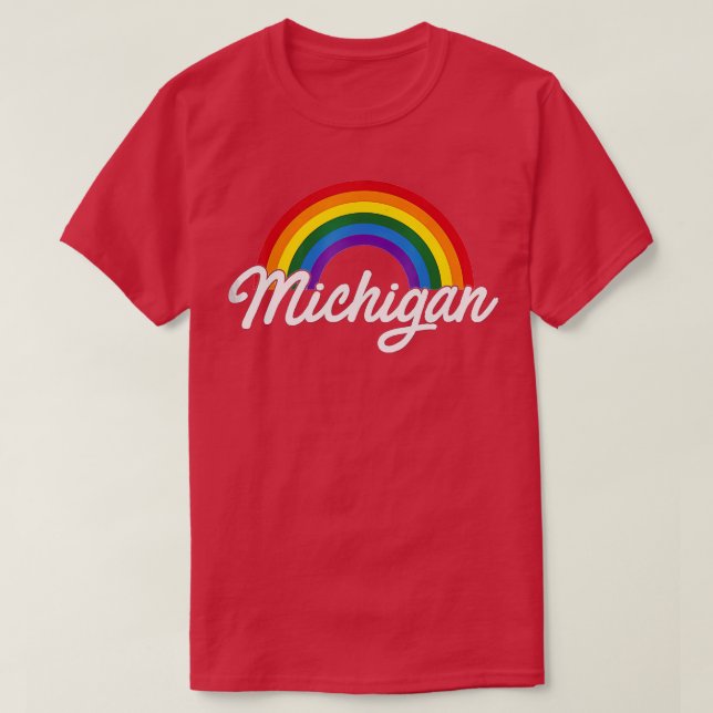 Michigan Pride Gay Pride Gay Flag T-Shirt (Design vorne)