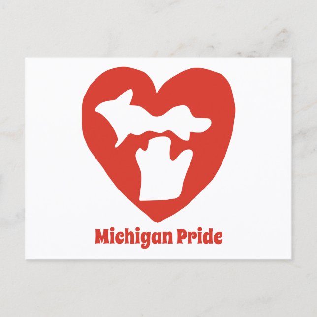 Michigan Pride Herz Postkarte (Vorderseite)