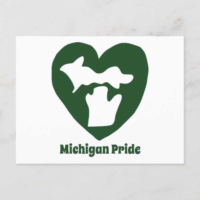 Michigan Pride Herz Postkarte (Vorderseite)