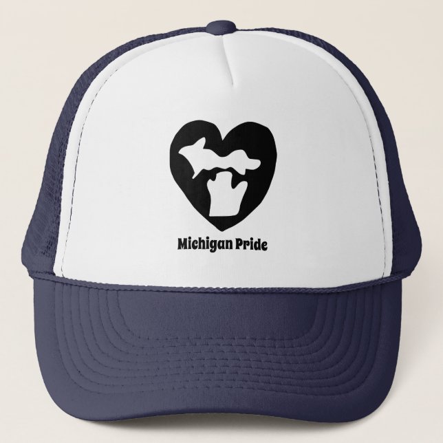 Michigan Pride Herz Truckerkappe (Vorderseite)