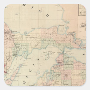 Michigan Quadratischer Aufkleber