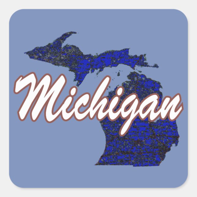 Michigan Quadratischer Aufkleber (Vorderseite)