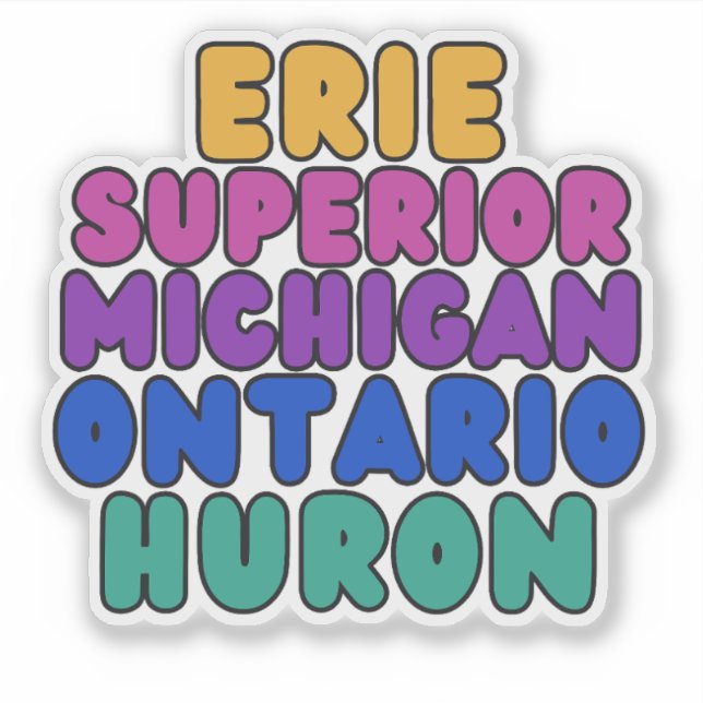 Michigan Rainbow Bubble Text Great Lakes Sticker (Vorderseite)