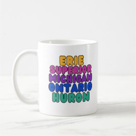 Michigan Rainbow Text Great Lakes Coffee Mug Kaffeetasse
