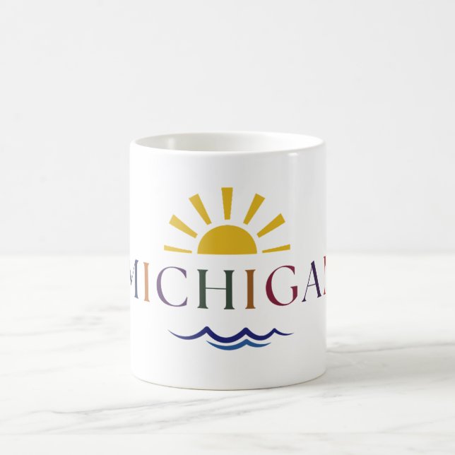Michigan Rainbow Text Tasse (Mittel)