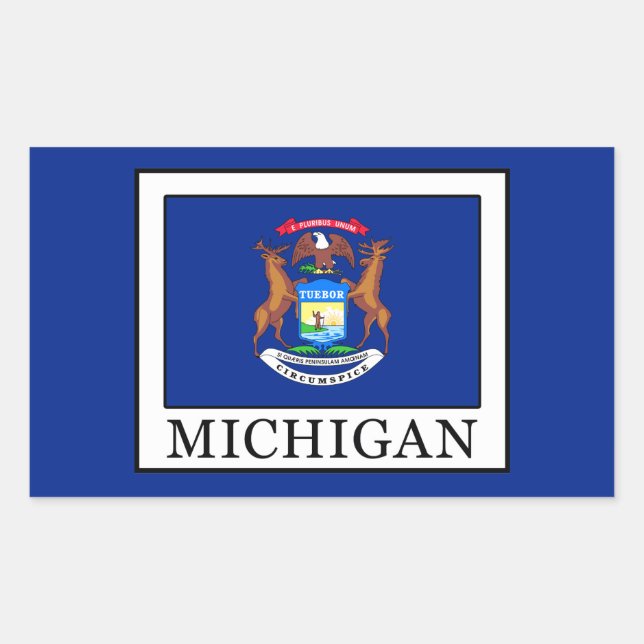 Michigan Rechteckiger Aufkleber (Vorderseite)