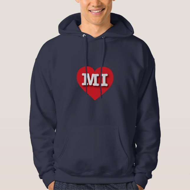 MIchigan Red Heart - I Liebe MI Hoodie (Vorderseite)