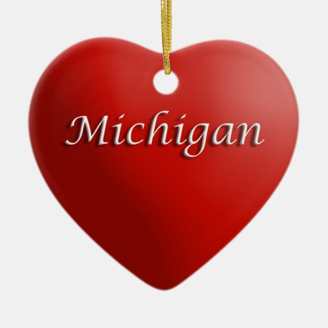 Michigan Red Heart Keepake Ornament (Vorne)