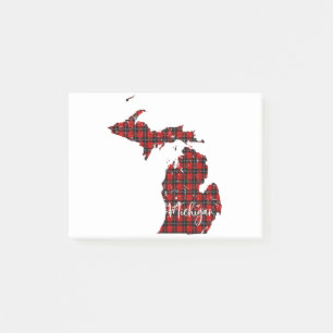 Michigan Red Kariert Staat Match Pajama Post-it Klebezettel