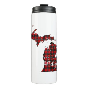Michigan Red Kariert Staat Matching Pajama Family Thermosbecher