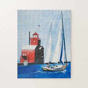 Michigan Red Lighthouse Puzzle