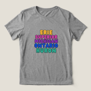 Michigan Regenbogen Text Great Lakes Kühler Tri-Blend Shirt