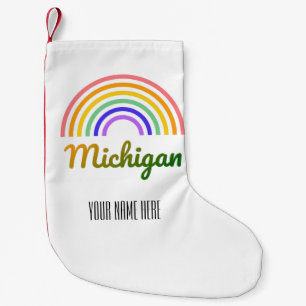 Michigan - Retro - Illustration - Personalisiert Kleiner Weihnachtsstrumpf