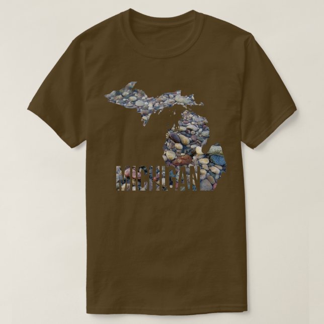 Michigan Rock Beach Staat MI Geology T-Shirt (Design vorne)