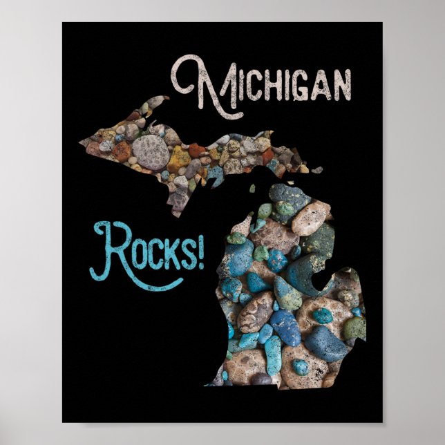 Michigan Rocks Petoskey Stone Jagd T-Shirt Great L Poster (Vorne)
