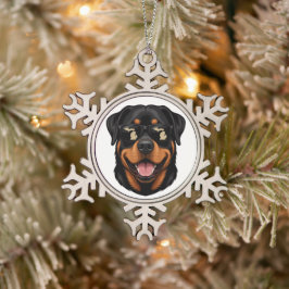 Michigan-Rottweiler mit Sonnenbrille Schneeflocken Zinn-Ornament