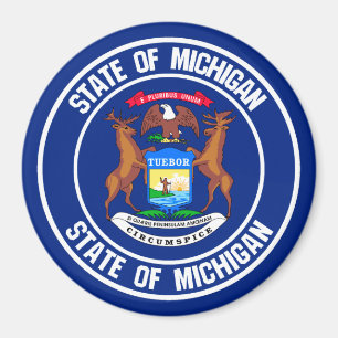 Michigan Round Emblem Magnet