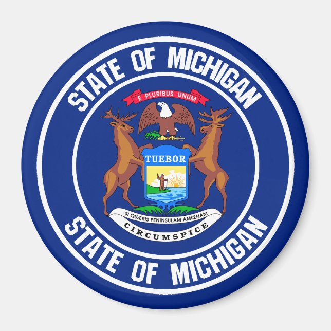 Michigan Round Emblem Magnet (Vorne)