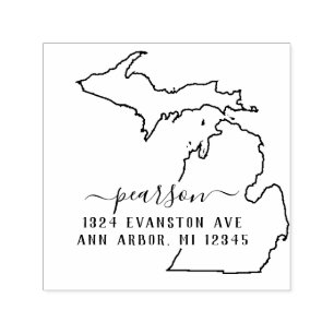 Michigan-Rücksendeadresse-Briefmarke Selbst-Mit Permastempel