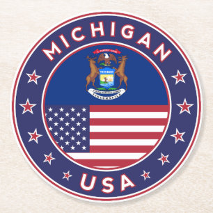 Michigan Runder Pappuntersetzer