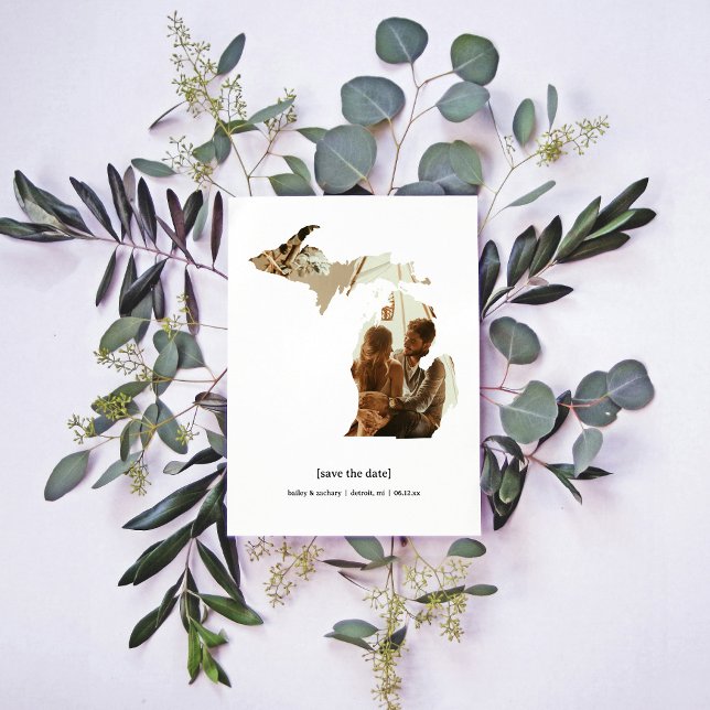 Michigan Save the Date Foto Card (Michigan Save the Date)