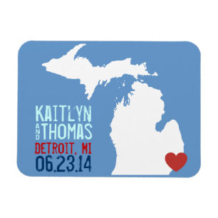 Michigan Save the Date - Individuell gestaltete St Magnet
