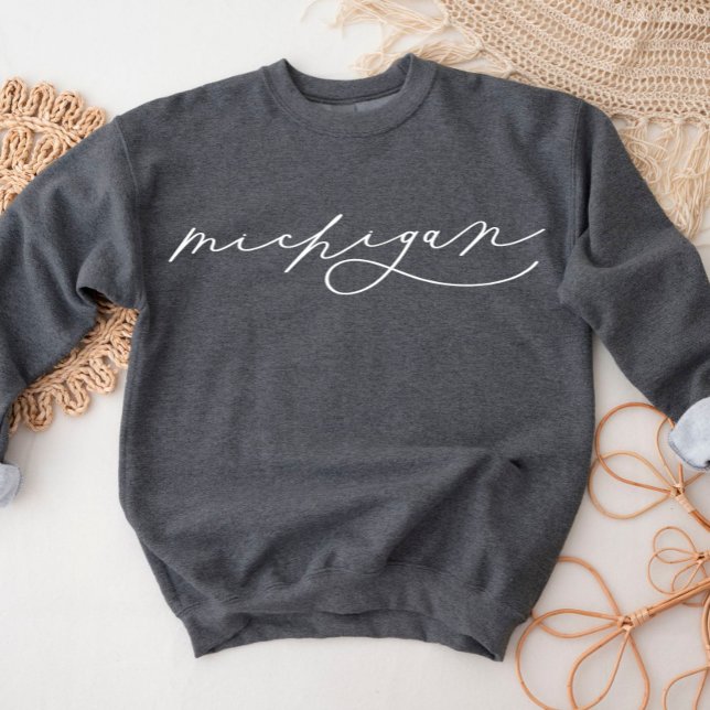 Michigan Script Staat Women's Sweatshirt (Von Creator hochgeladen)