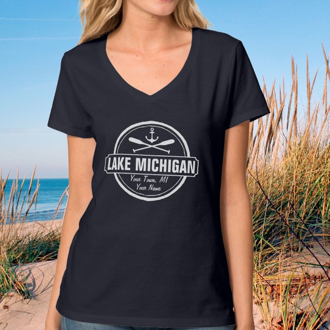 Michigan-See, benutzerdefinierte Stadt, Name, Anke T-Shirt (Von Creator hochgeladen)