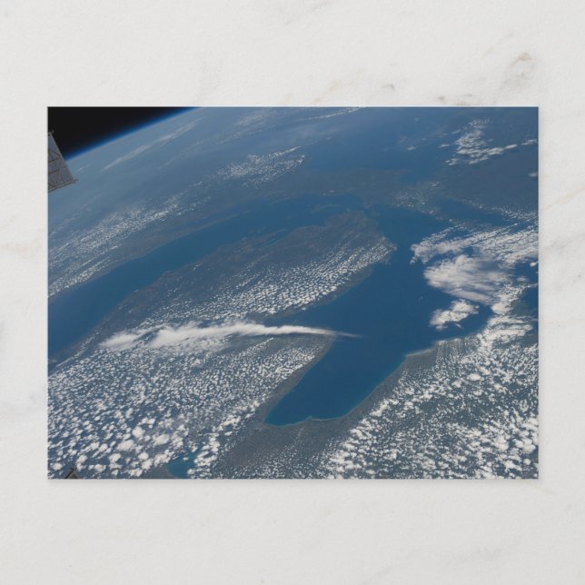 Michigan See, Huron See und Staat von Michigan. Postkarte (Vorderseite)