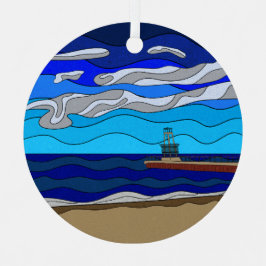 Michigan-See - Metallverzierung (Kreis) Ornament Aus Metall