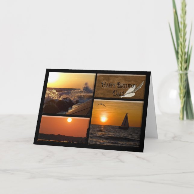 Michigan-See Sonnenuntergang zum Vater zum Geburts Karte (Vorderseite)