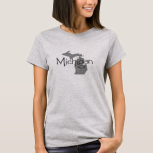 Michigan Shaped Vintag Michigander Chalkboard T-Shirt