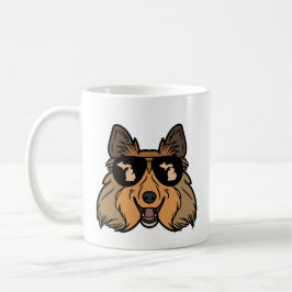 Michigan-Shetland-Schäferhund mit Sonnenbrille Kaffeetasse