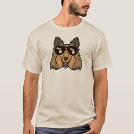Michigan Shetland Sheepdog mit Sonnenbrille T-Shirt