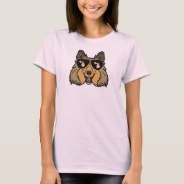 Michigan Shetland Sheepdog mit Sonnenbrille T-Shirt
