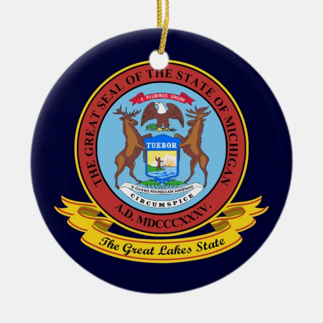 Michigan Siegel Keramik Ornament (Vorne)