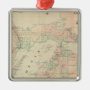 Michigan Silbernes Ornament