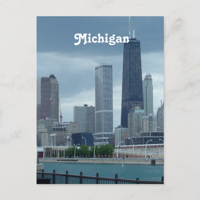 Michigan Skyline Postkarte (Vorderseite)