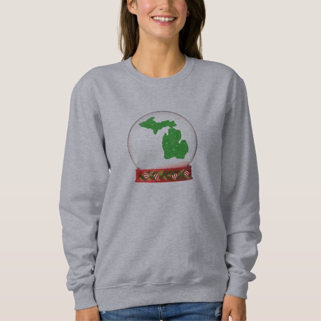 Michigan SNOW GLOBE Design Sweatshirt! Sweatshirt (Vorderseite)