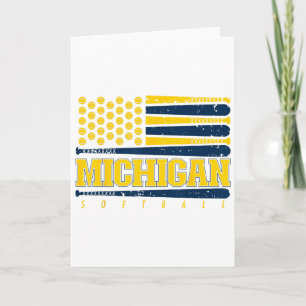 Michigan Softll Vintage Herren Kinder Team Retro S Karte