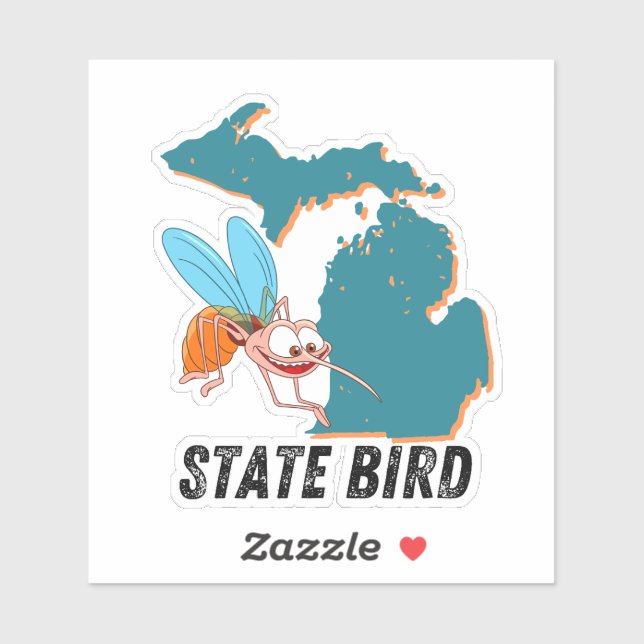 Michigan Staat Bird - Mosquito Funny Car Decal Aufkleber (Blatt)