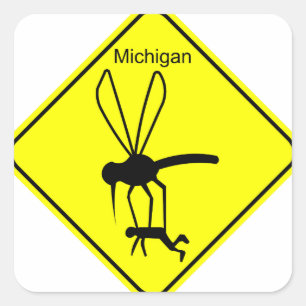 Michigan Staat Bird the Mosquito Quadratischer Aufkleber