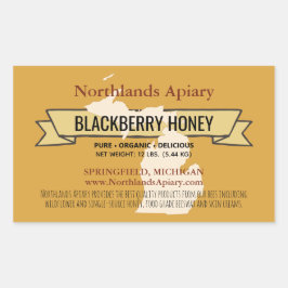 Michigan Staat Honey Product Rectangle Stickers