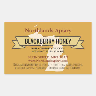Michigan Staat Honey Product Rectangle Stickers