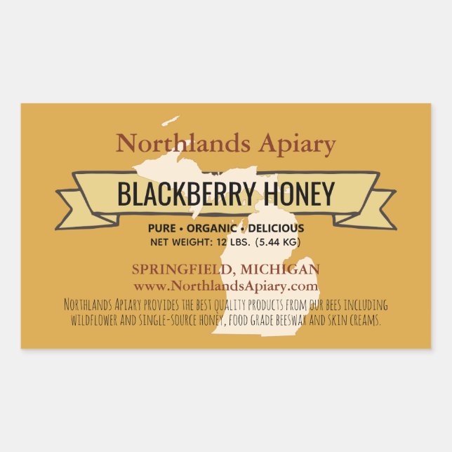 Michigan Staat Honey Product Rectangle Stickers (Vorderseite)
