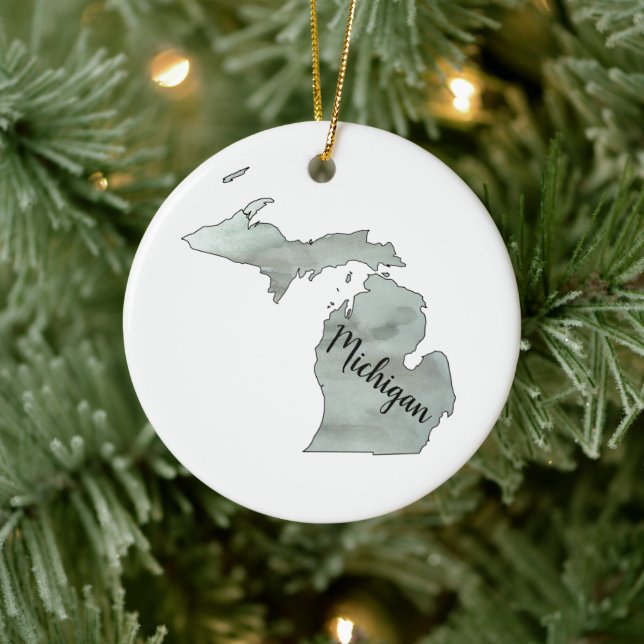 Michigan Staat Illustration Keramik Ornament (Baum)