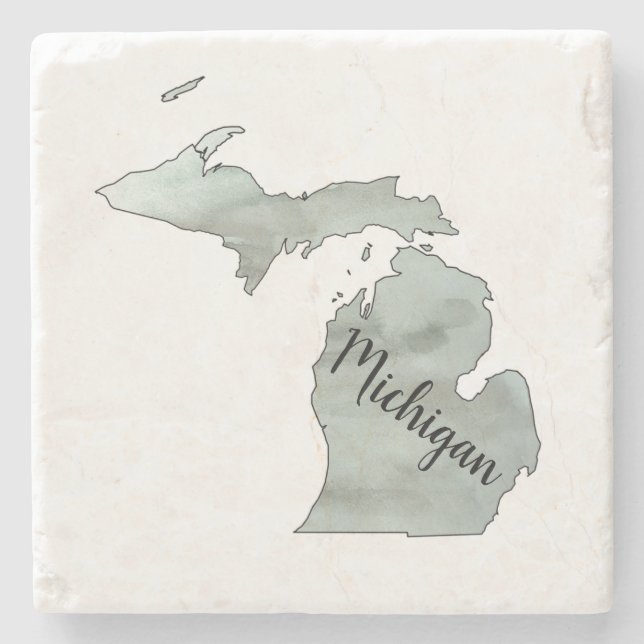 Michigan Staat Illustration Steinuntersetzer (Vorderseite)