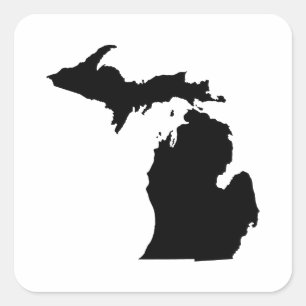 Michigan Staat Kontur Quadratischer Aufkleber